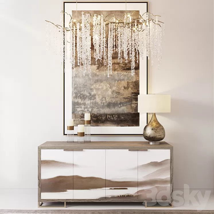 Dresser with decor_1 3D Model Dresser with decor_1 3D Model