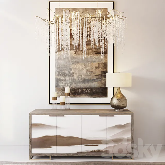 Dresser with decor_1 3DModel Dresser with decor_1 3DModel