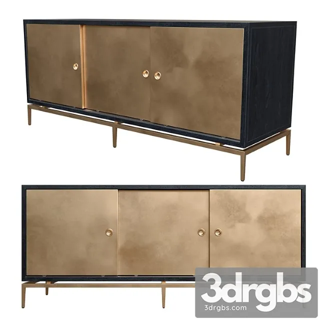 Dresser with metal sliding doors 2 3D Model Download