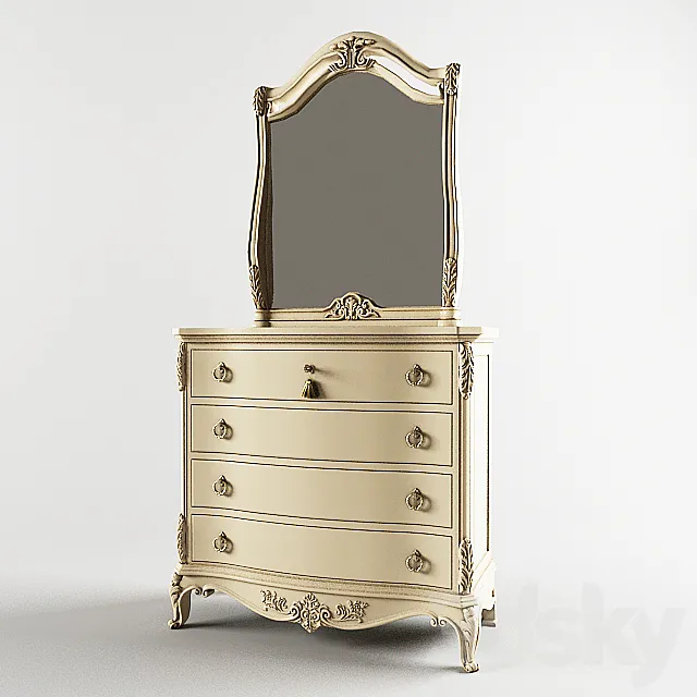 dresser with mirror Antonelli 3D Model