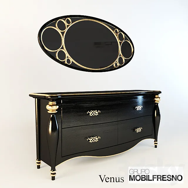 dresser with mirror mobilfresno Venus 3D Model