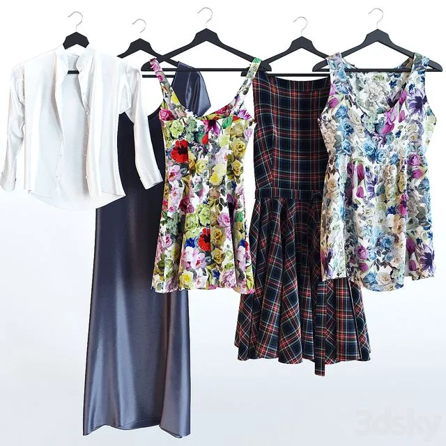 Dresses set 01 3D Model