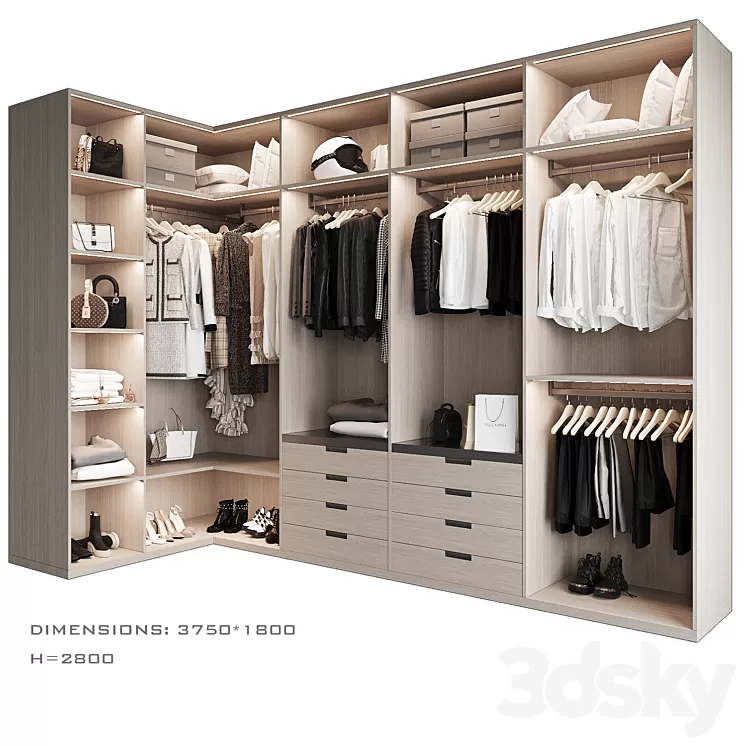 Dressing room 8 3D Model - 3DSKY Decor Helper