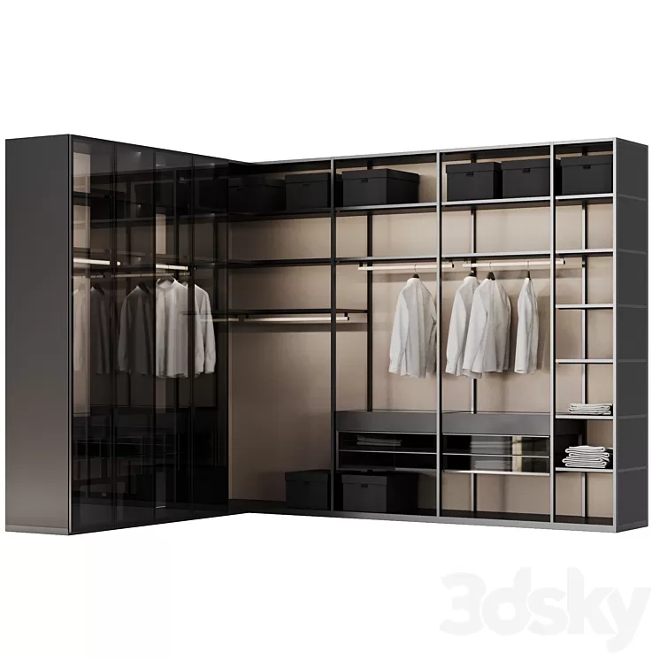 dressing room Poliform SENZAFINE 3D Model Free Download
