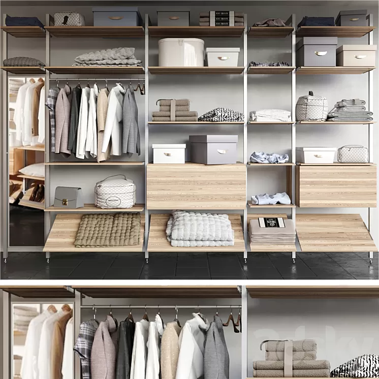 Dressing room with clothes shoes and other clothes. clothing 3D Model Dressing room with clothes shoes and other clothes. clothing 3D Model