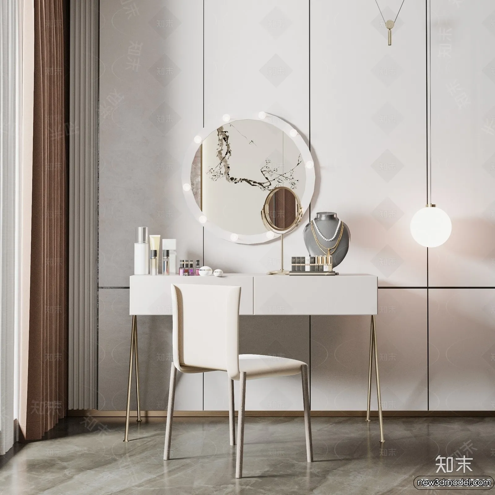 Dressing Table – 3D Models – 3D Furniture Models for Interior – 048 Dressing Table – 3D Models – 3D Furniture Models for Interior – 048