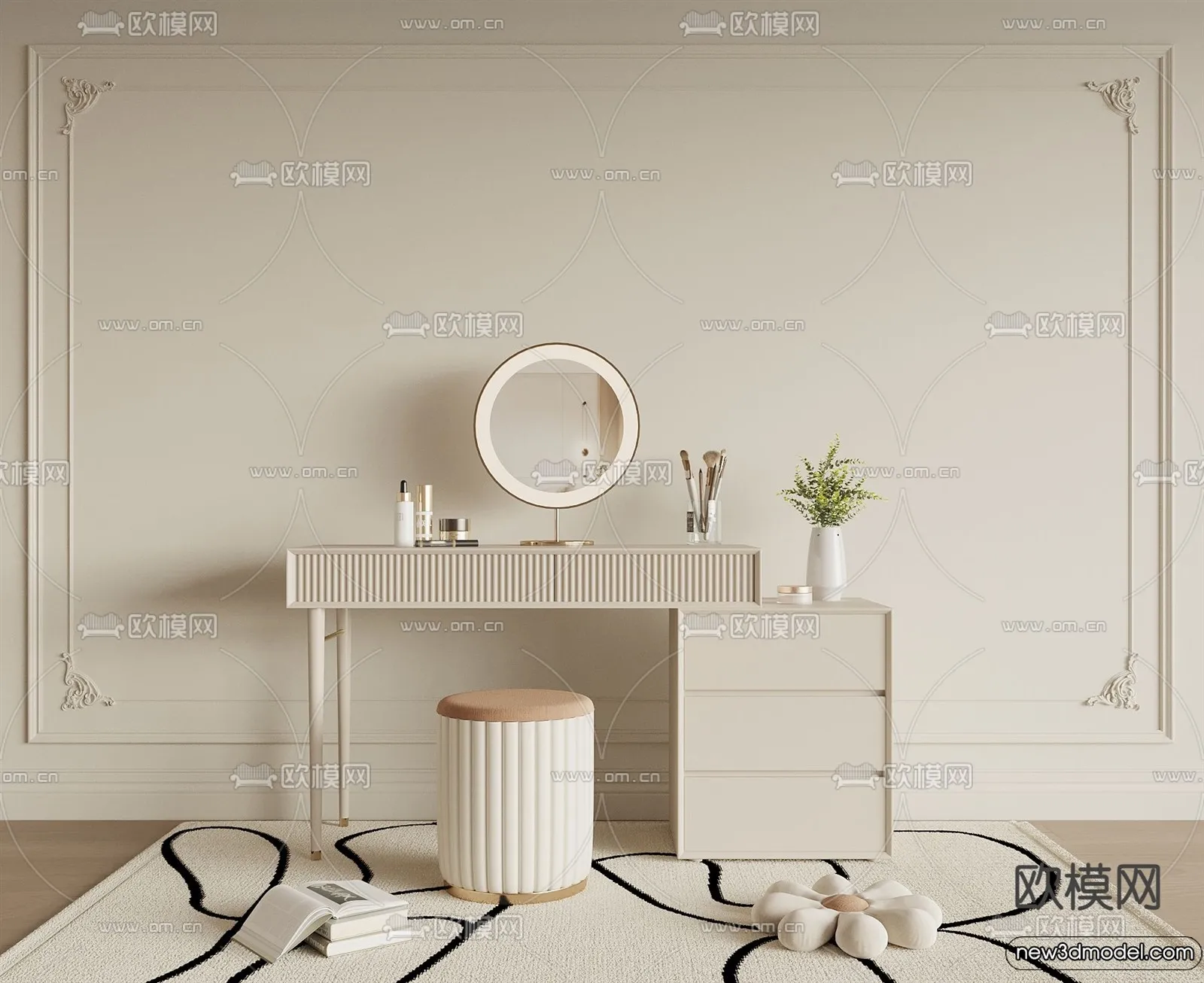 Dressing Table – 3D Models – 3D Furniture Models for Interior – 073 Dressing Table – 3D Models – 3D Furniture Models for Interior – 073