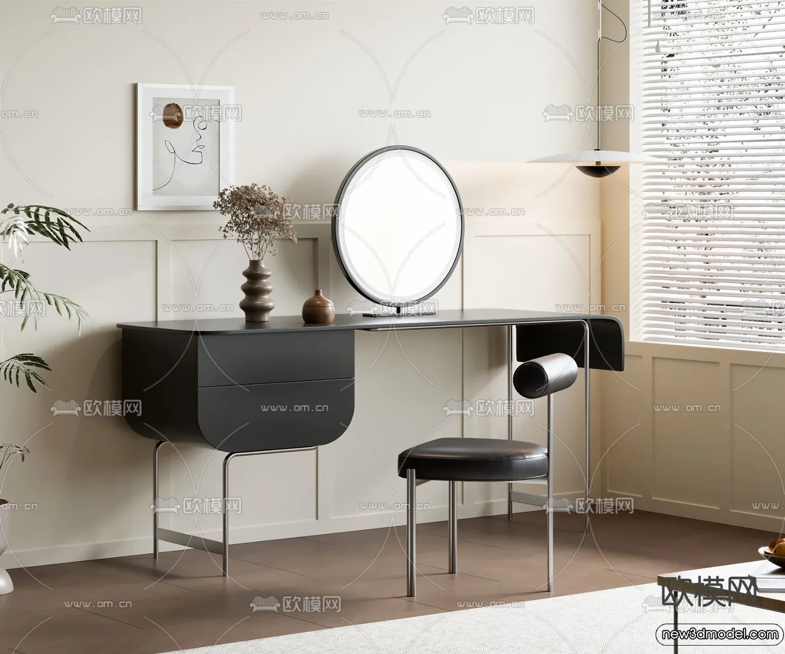 Dressing Table – 3D Models – 3D Furniture Models for Interior – 078 Dressing Table – 3D Models – 3D Furniture Models for Interior – 078