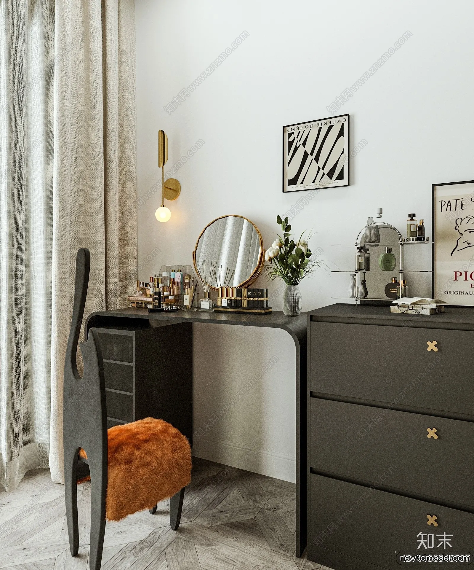 Dressing Table – 3D Models – 3D Furniture Models for Interior – 088 Dressing Table – 3D Models – 3D Furniture Models for Interior – 088