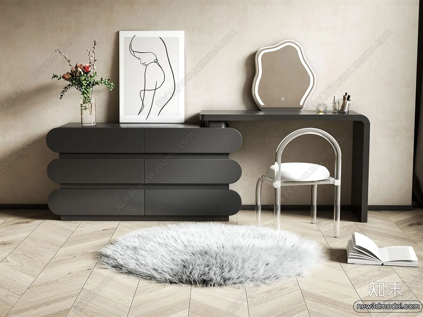 Dressing Table – 3D Models – 3D Furniture Models for Interior – 093 Dressing Table – 3D Models – 3D Furniture Models for Interior – 093