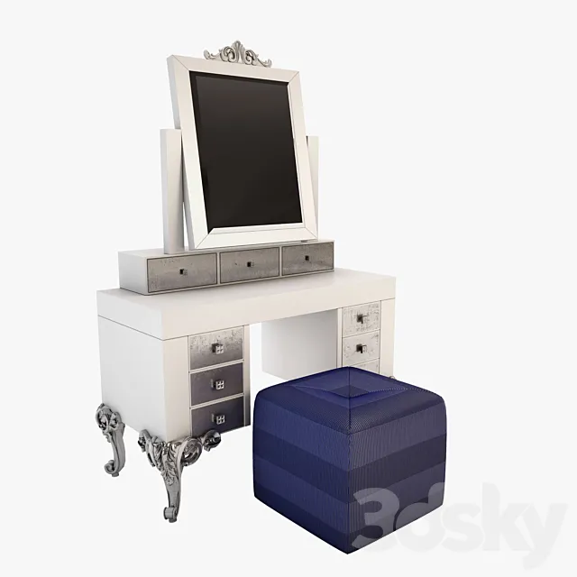 Dressing table and Poof MODENESE 3DModel