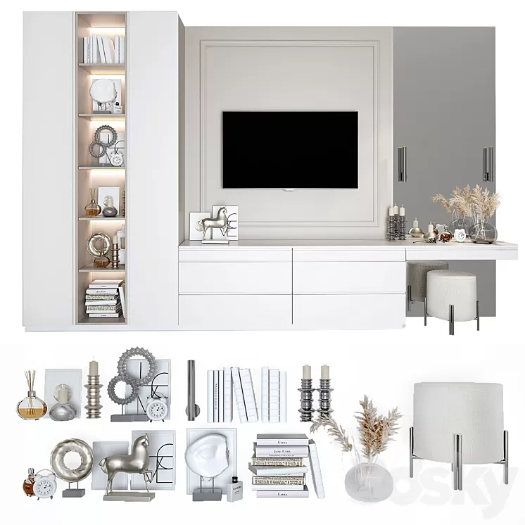 Dressing table and TV stand_11 3D Model