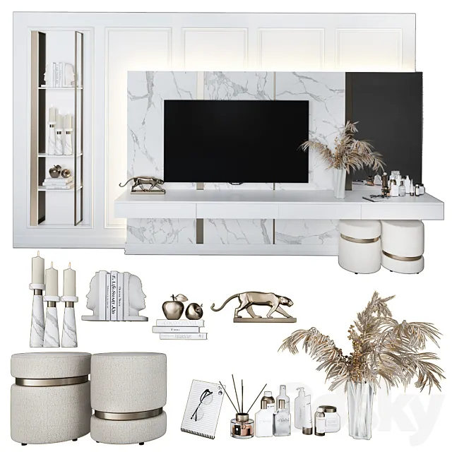 Dressing table and TV stand_12 3D Model Dressing table and TV stand_12 3D Model