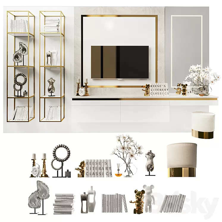 Dressing table and TV stand_8 3D Model Dressing table and TV stand_8 3D Model