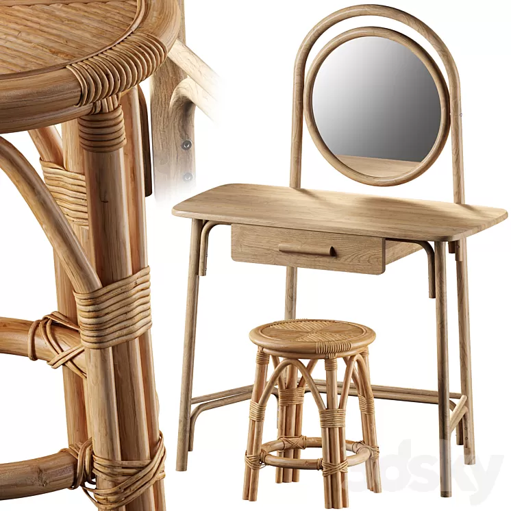 Dressing Table Marika and Chair Katni La Redoute Interieurs 3D Model Free Download