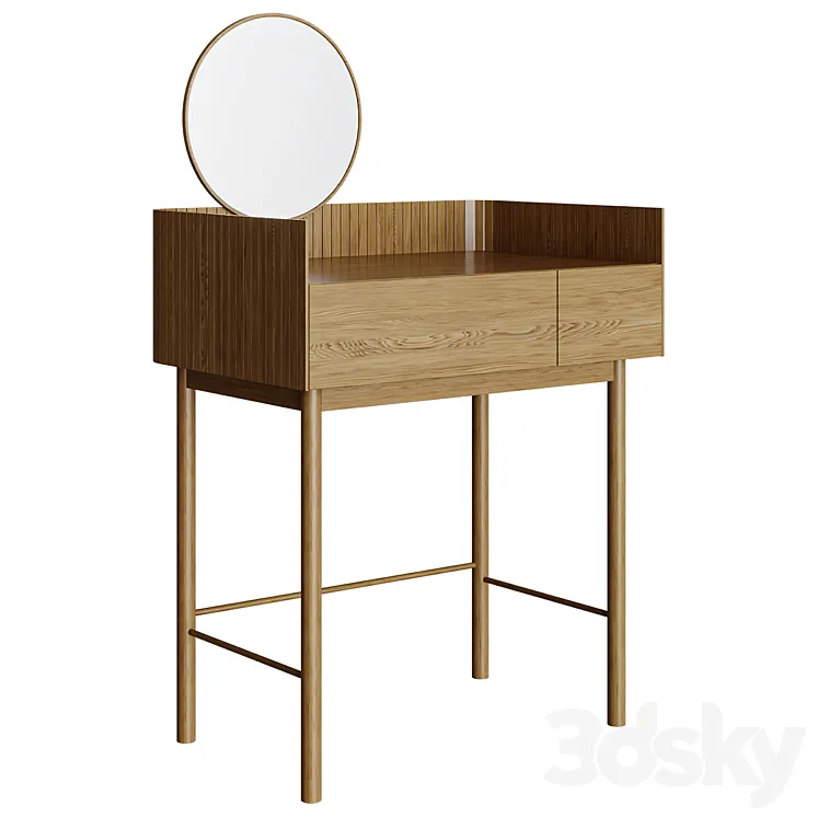 Dressing table with 2 drawers Lazar 3D Model Free Download