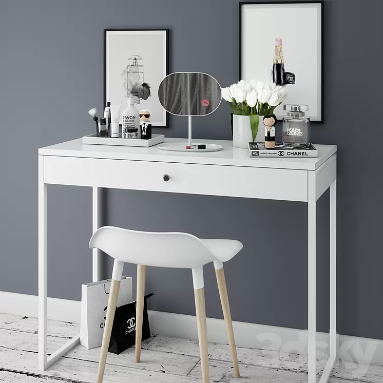Dressing table with decoration 3D Model