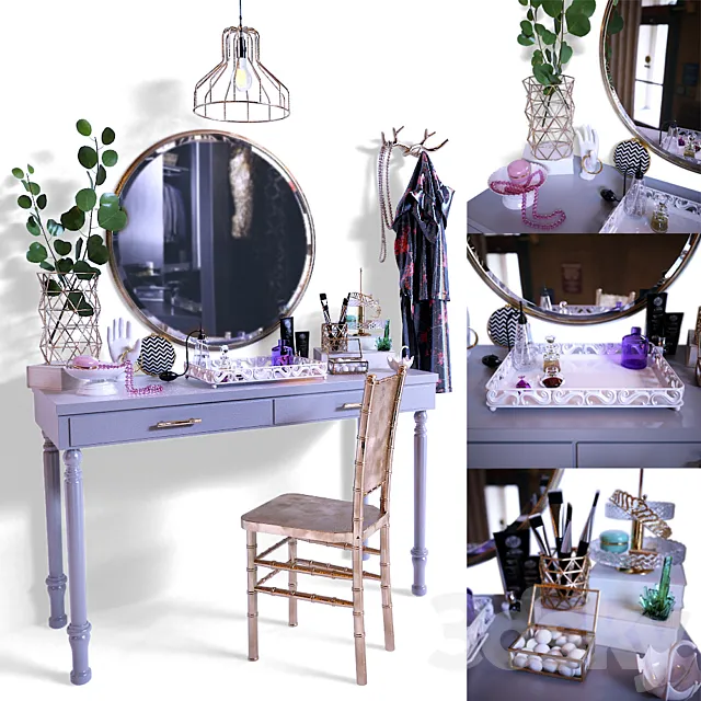 Dressing table with decorative filling 3D Model Dressing table with decorative filling 3D Model