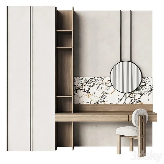 Dressing table with marble trim 3D Model