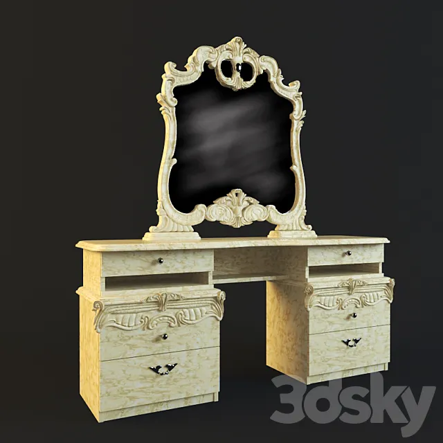 Dressing table with mirror 3DModel