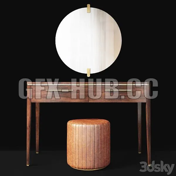 Dressing table with mirror Raum Vanity by enza home 3D Model