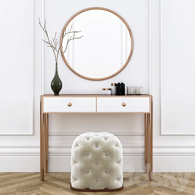 Dressing table with pouf 3DModel Dressing table with pouf 3DModel