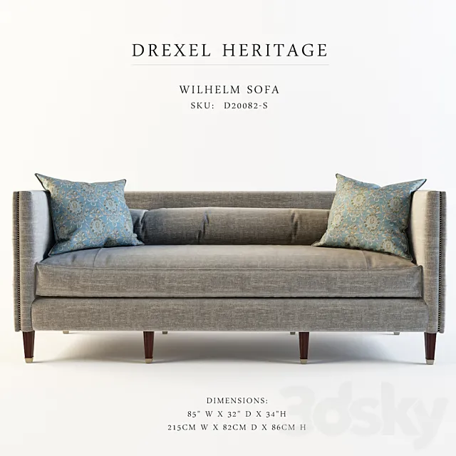 Drexel Heritage_Wilhelm Sofa 3D Model Drexel Heritage_Wilhelm Sofa 3D Model