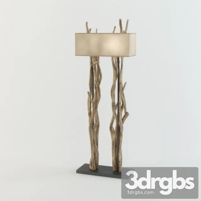 Driftwood Floor Lamp 3D Model Download