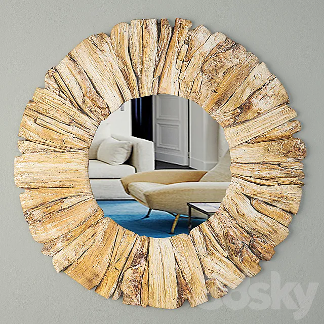 Driftwood Mirror 3D Model Driftwood Mirror 3D Model