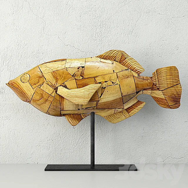 Driftwood Mosaic Fish _ Palecek 3DModel Driftwood Mosaic Fish _ Palecek 3DModel