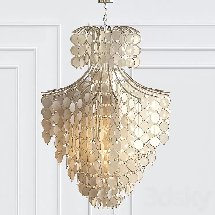 Dripping Capiz 2-Light Chandelier 3D Model Dripping Capiz 2-Light Chandelier 3D Model