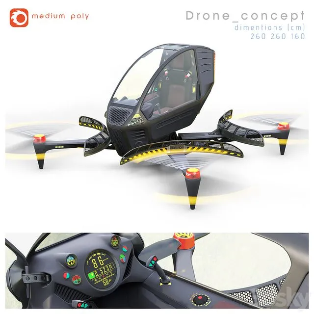 Drone concept 3D Model