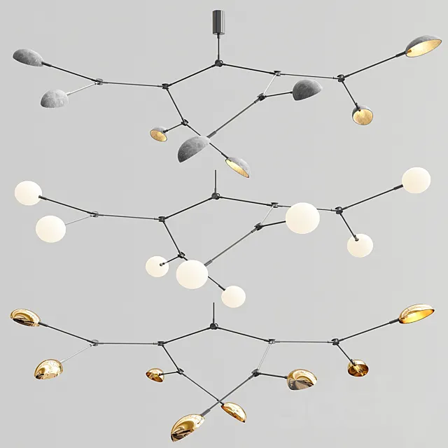 Drop Chandelier – 3 type 3D Model