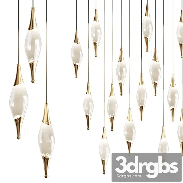 Drop pendant lamp with metal tips fame 3D Model Download Drop pendant lamp with metal tips fame 3D Model Download