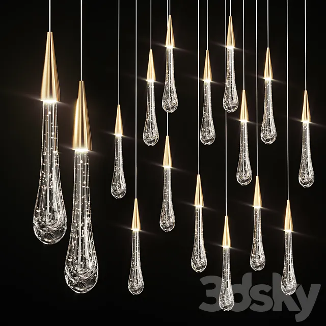Drop Shaped Pendant Lamp Fial Light 3DModel Drop Shaped Pendant Lamp Fial Light 3DModel