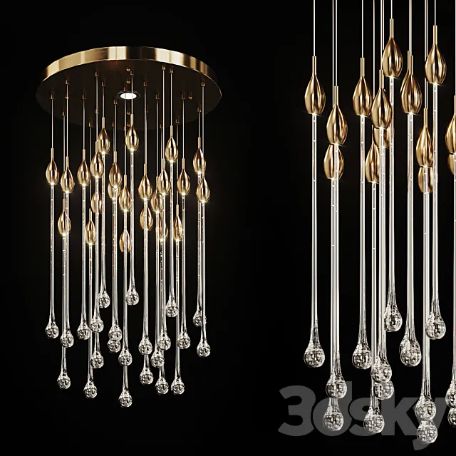 Drop shaped pendant lamp RAINY 3D Model Drop shaped pendant lamp RAINY 3D Model