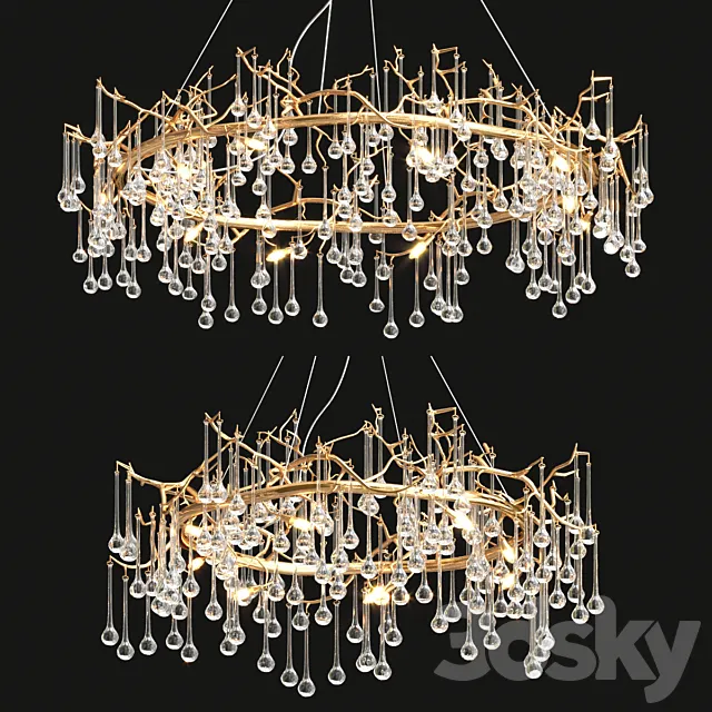 Droplight Chandelier by OasisLamps 3D Model