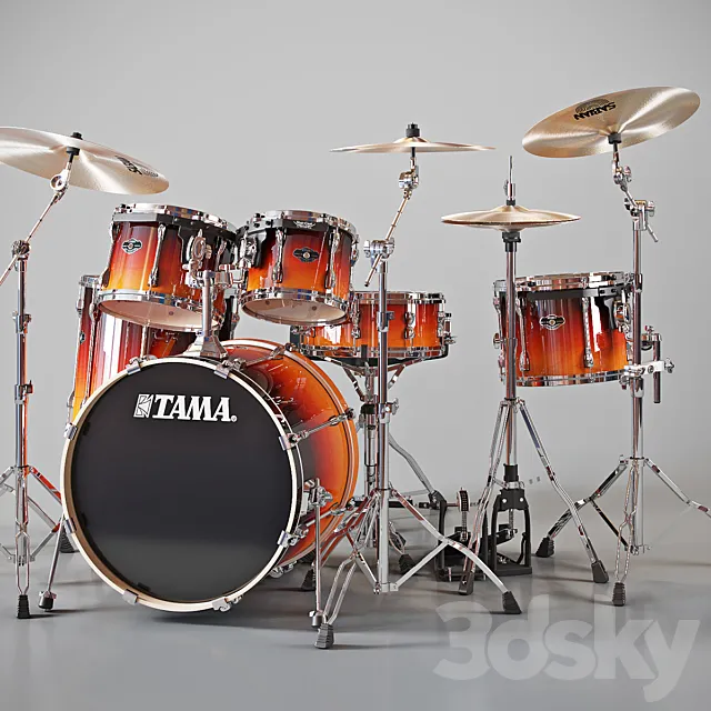 Drum Kit Tama Superstar Custom 3DModel