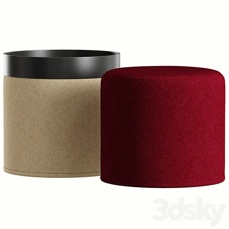 Drum pouf by Softline 3D Model Free Download