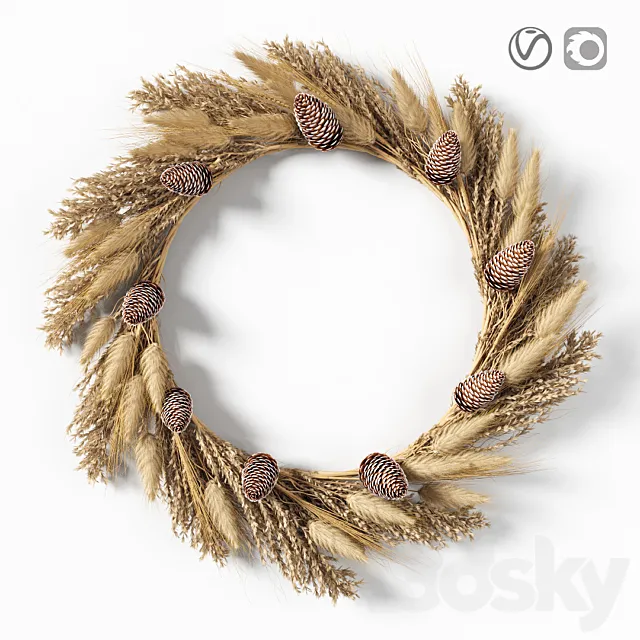 Dry grass wreath 3DModel Dry grass wreath 3DModel