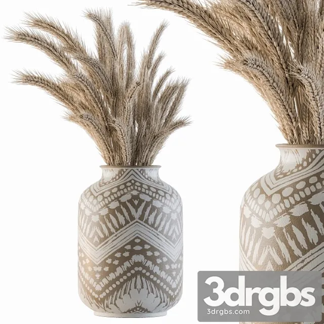 Dry plants 22 – wheat with hand draw vase Dry plants 22 – wheat with hand draw vase