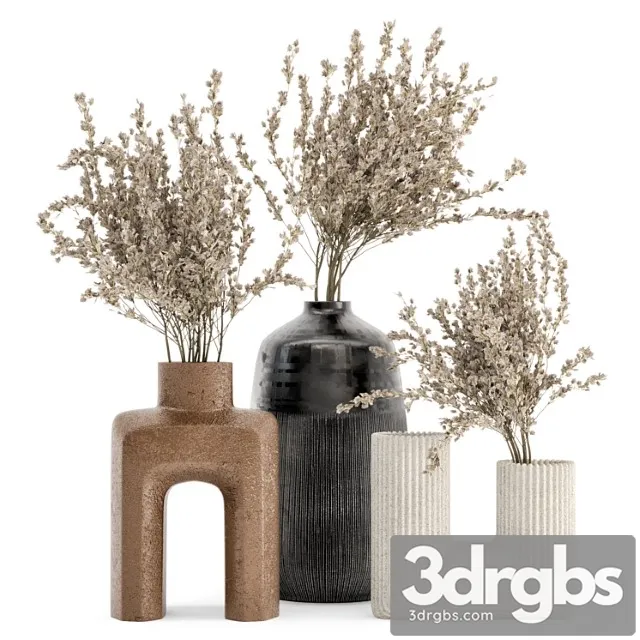 Dry plants bouquet collaction in concrete pot – set 358 Dry plants bouquet collaction in concrete pot – set 358