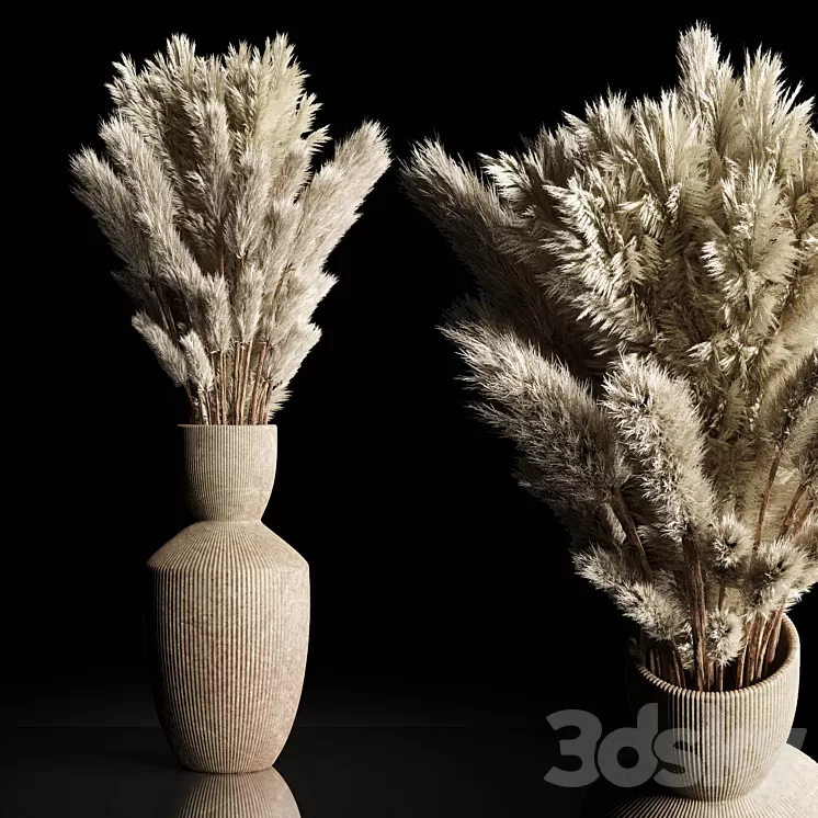 Dry Plants Bouquet Indoor concrete vase 3D Model Dry Plants Bouquet Indoor concrete vase 3D Model