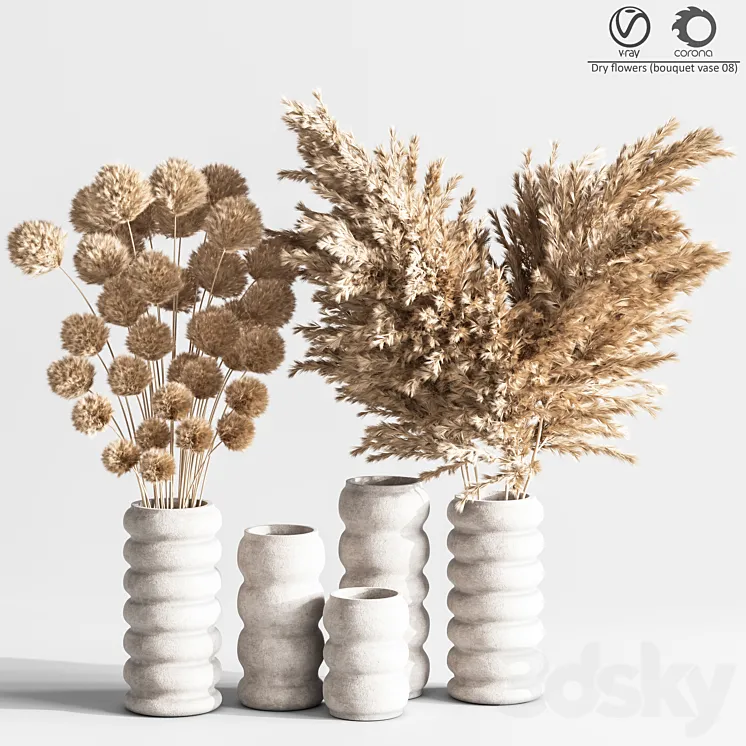 Dry_flowers_(bouquet_vase_09) 3D Model Free Download