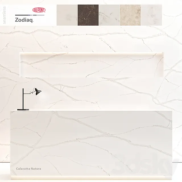 Du Pont Quartz Kitchen Countertops No: 1 3D Model