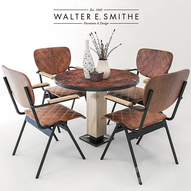 Dublin House Chair and Table – Walter E. Smithe Set 3D Model