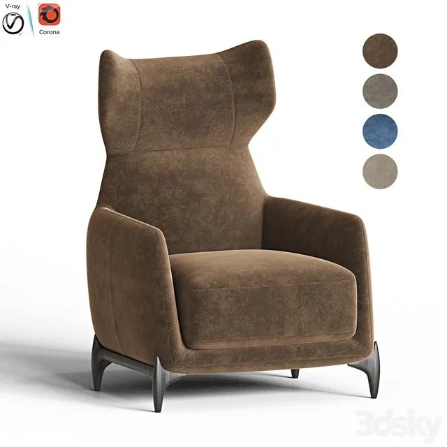 Duffle Armchair Ditre Italia 3D Model Duffle Armchair Ditre Italia 3D Model