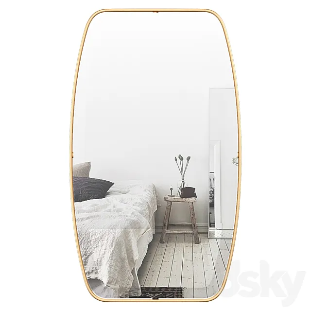 Duke Rectangle Gold Metal Wall Mirror MCRW6882 3DModel Duke Rectangle Gold Metal Wall Mirror MCRW6882 3DModel