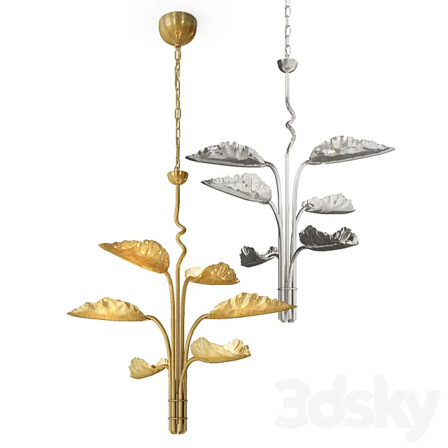 DUMAINE MEDIUM PIERCED LEAF CHANDELIER 3D Model DUMAINE MEDIUM PIERCED LEAF CHANDELIER 3D Model