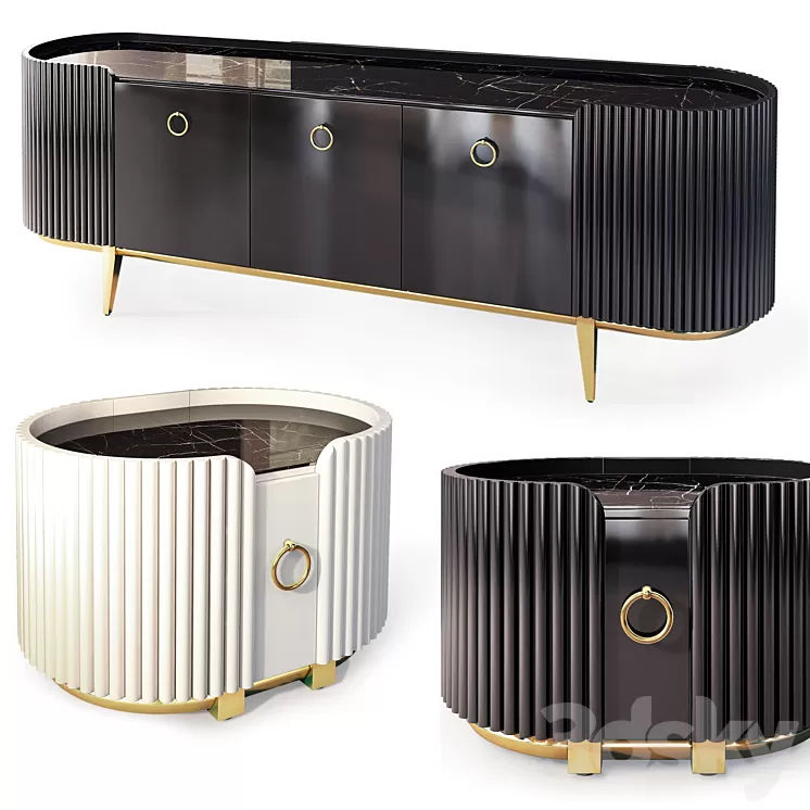 Dumas chest of drawers and bedside table. Nightstand sideboard by Deprimo 3D Model Dumas chest of drawers and bedside table. Nightstand sideboard by Deprimo 3D Model